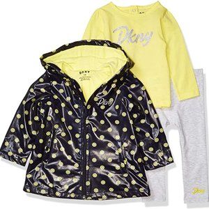 Girls DKNY Raincoat Outfit 12 Months 3 Pc Toddler
